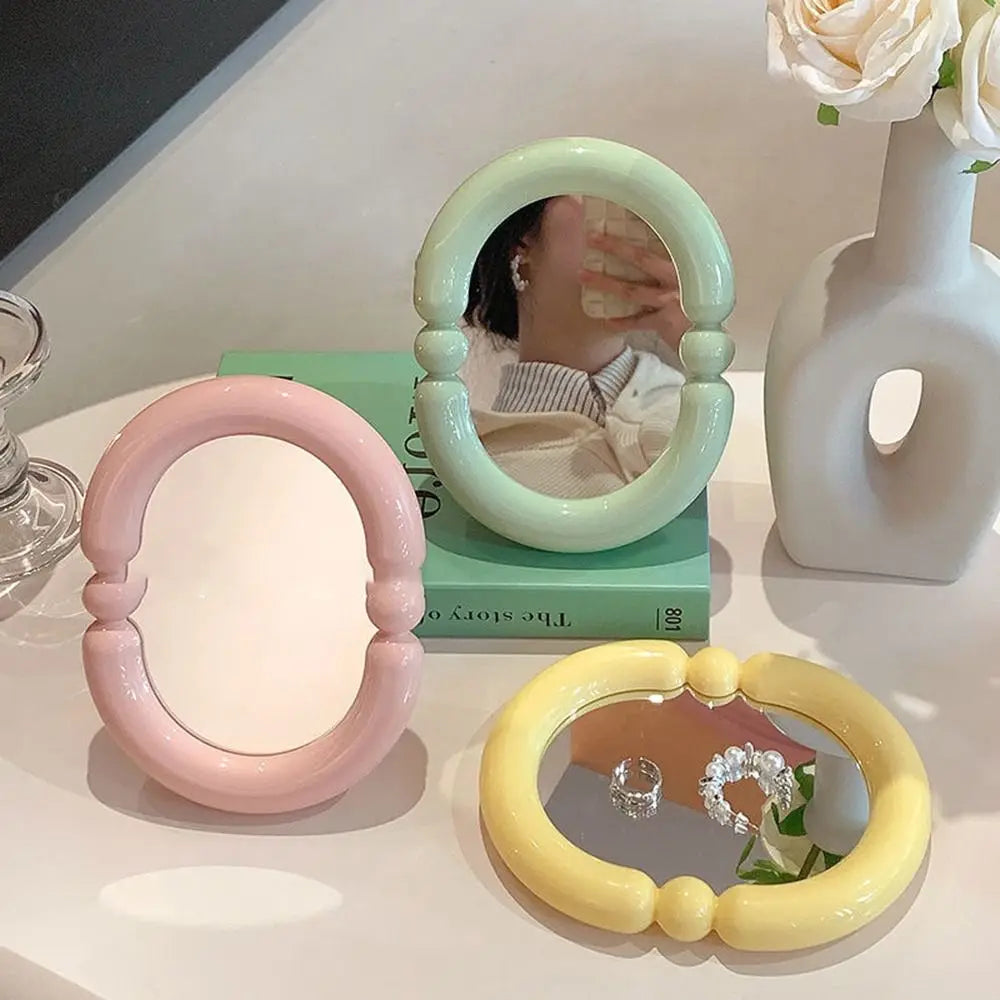 Cute Candy Color Makeup Mirror Adjustable Thickened Beauty Mirror High-definition Folding Mirror Home Bedroom Desktop
