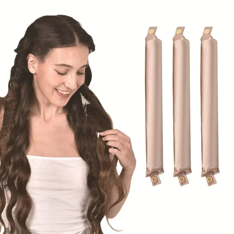 Heatless Satin Hair Curler Set – Overnight Soft Curls