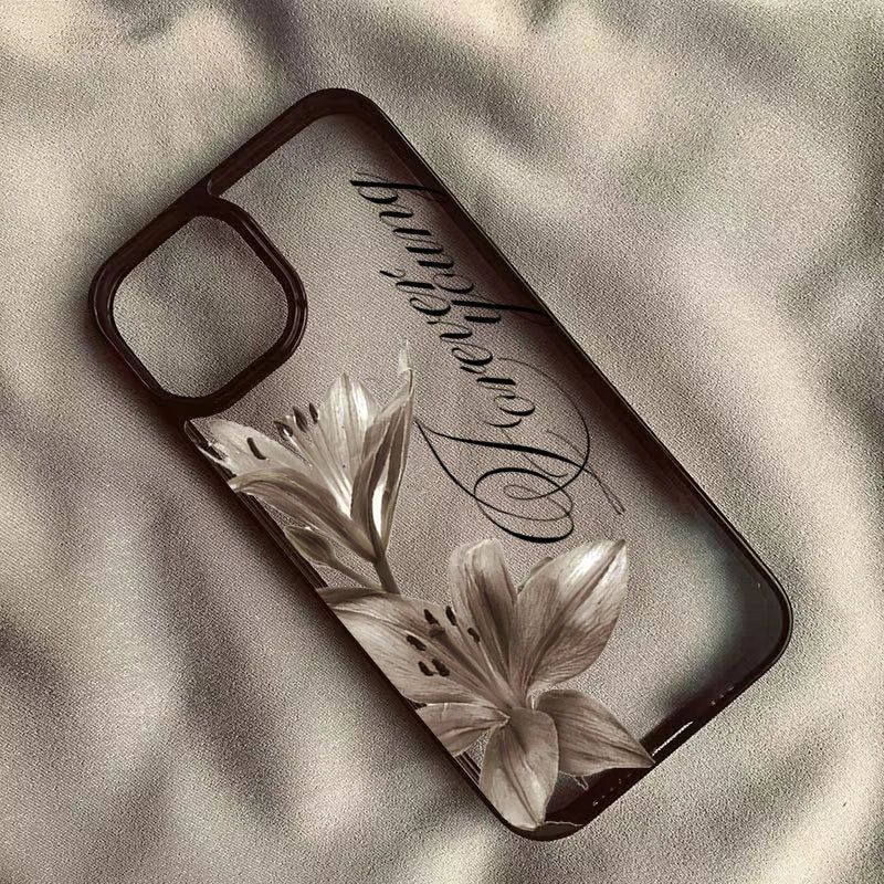 Vintage Lily Floral Case for iPhone 11–17 Series