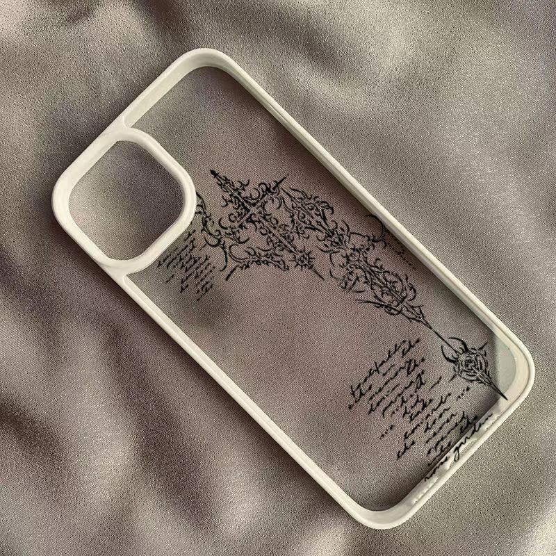 Transparent Gothic Cross Vine iPhone Case