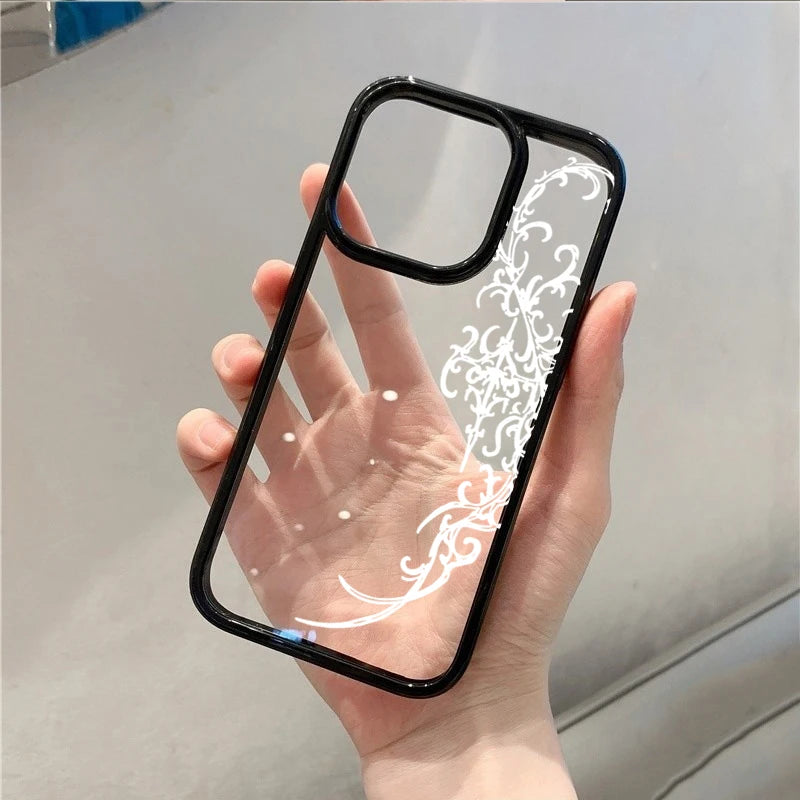 Transparent Gothic Cross Vine iPhone Case