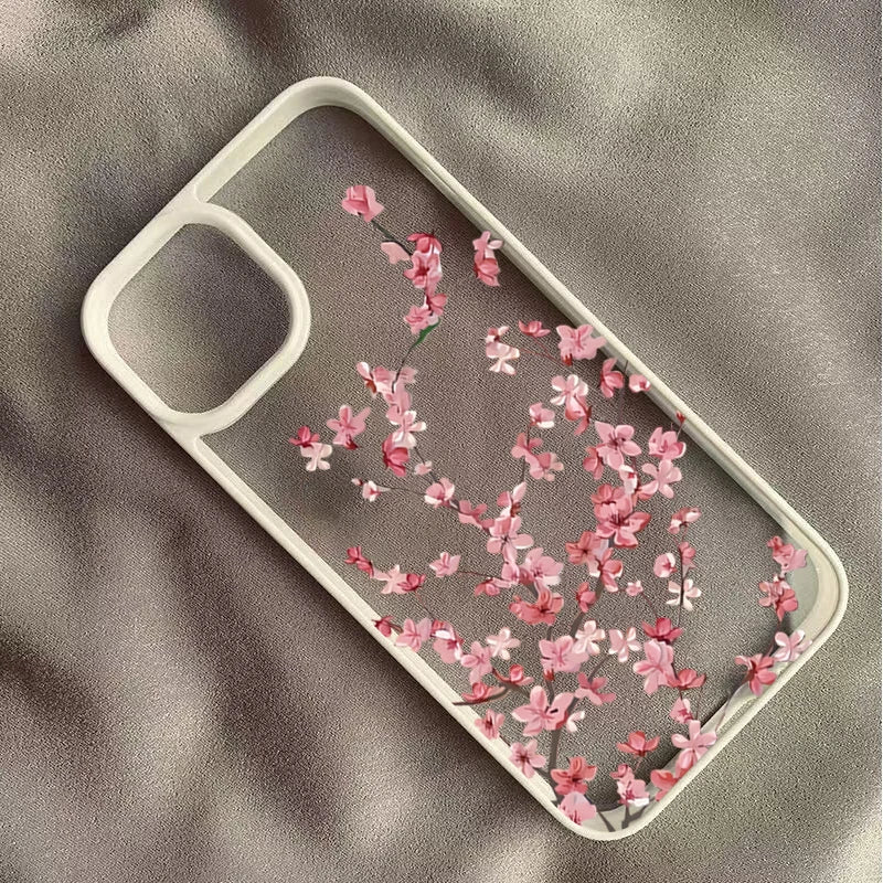 Cherry Blossom Floral Phone Case for iPhone 17 16 Pro Max 15 Pro 14 Plus 13 12 11 16E X XR XS 7 8 Plus SE 2022 Shockproof Cover