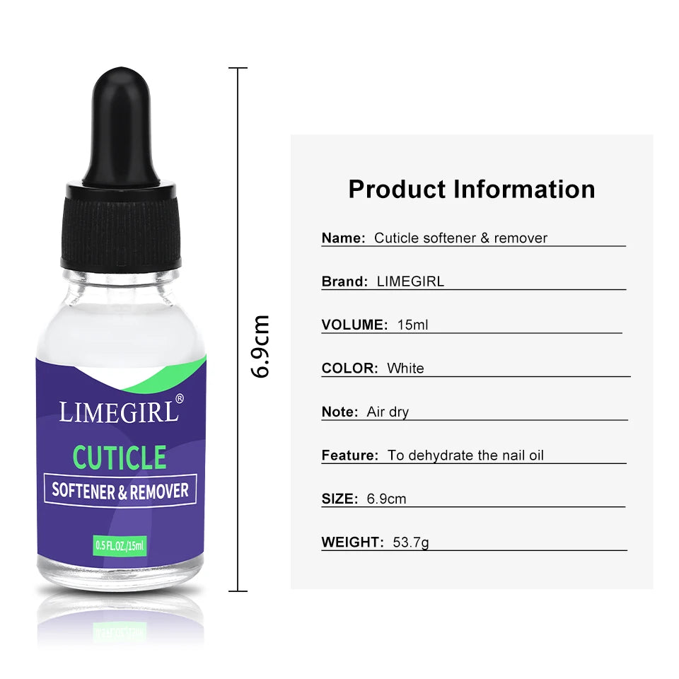 15ML Nail Soften Oil Cuticle Remover for Gel Overgrown Cuticles Soften Eliminating Exfoliant for Nails Manicure Pedicure