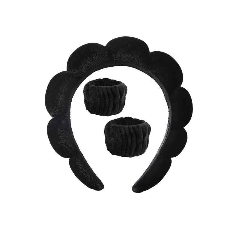 2024 Fashion Sponge Headband for Women Girls Puffy Hair Band Makeup Bubble Retro Terry Cloth Headbands Hair Accessories Headwear