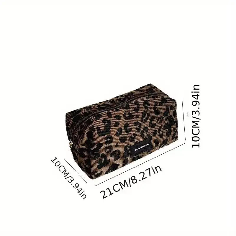 Unique Leopard Print Makeup Bag • Large-Capacity Cosmetic Organizer • Lipstick Storage Pouch
