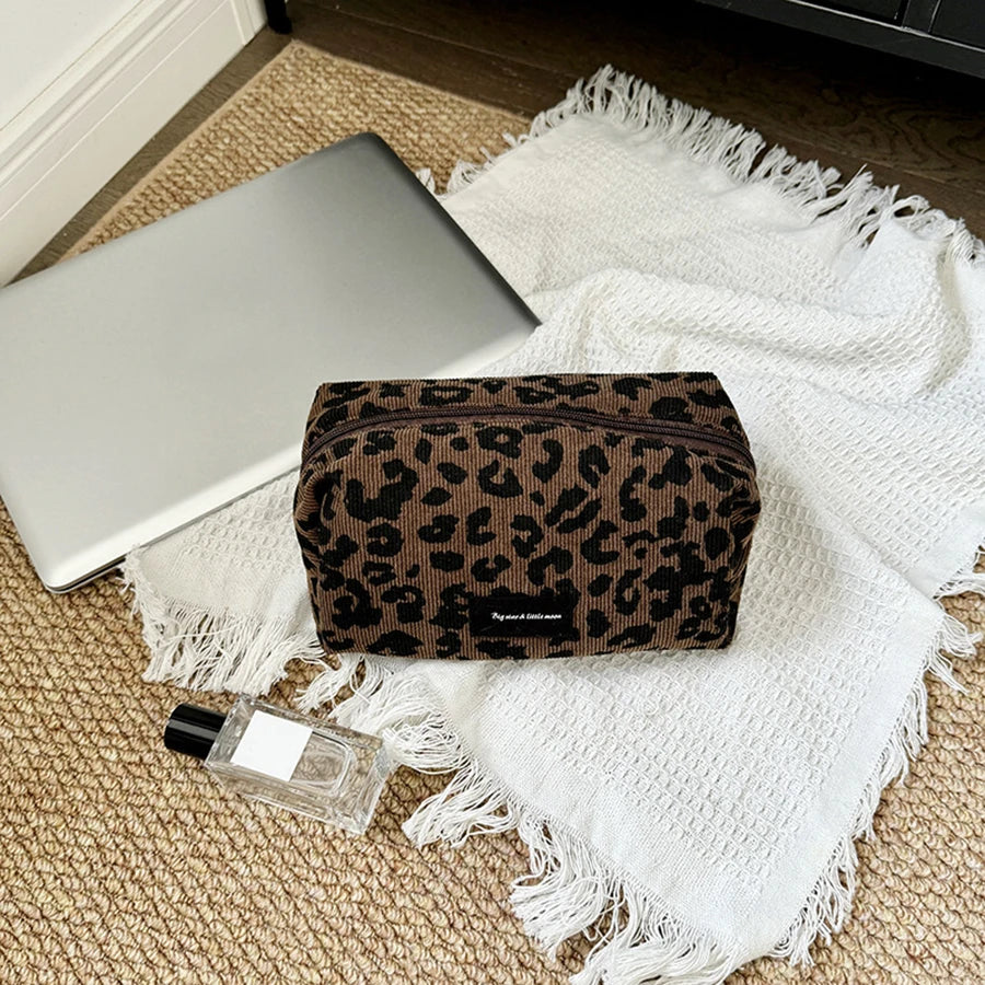 Unique Leopard Print Makeup Bag • Large-Capacity Cosmetic Organizer • Lipstick Storage Pouch