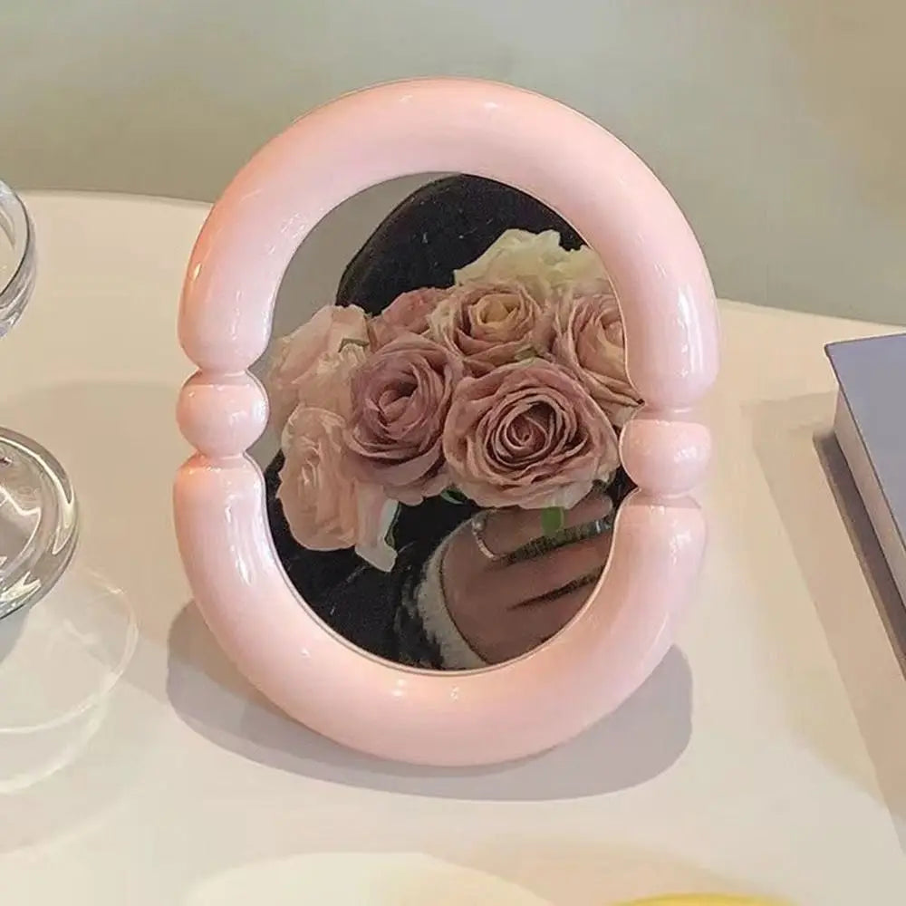 Cute Candy Color Makeup Mirror Adjustable Thickened Beauty Mirror High-definition Folding Mirror Home Bedroom Desktop