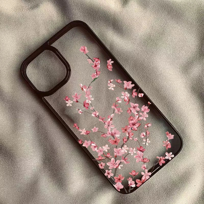 Cherry Blossom Floral Phone Case for iPhone 17 16 Pro Max 15 Pro 14 Plus 13 12 11 16E X XR XS 7 8 Plus SE 2022 Shockproof Cover