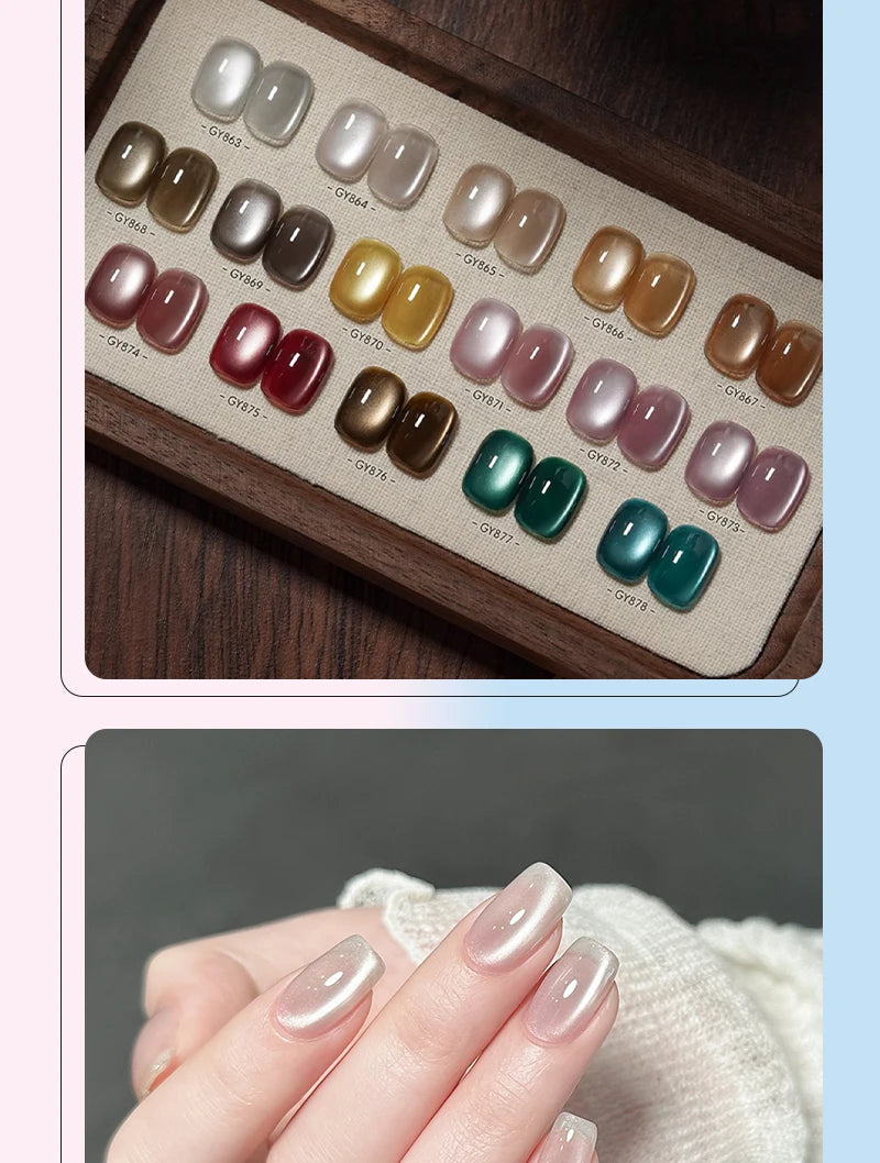 Nail Art Nail Magnetic Stick Cat Eye Magnetic Ball Aluminum Handle Cylindrical UV Gel Magnet Tools Double End Nail Design Tools