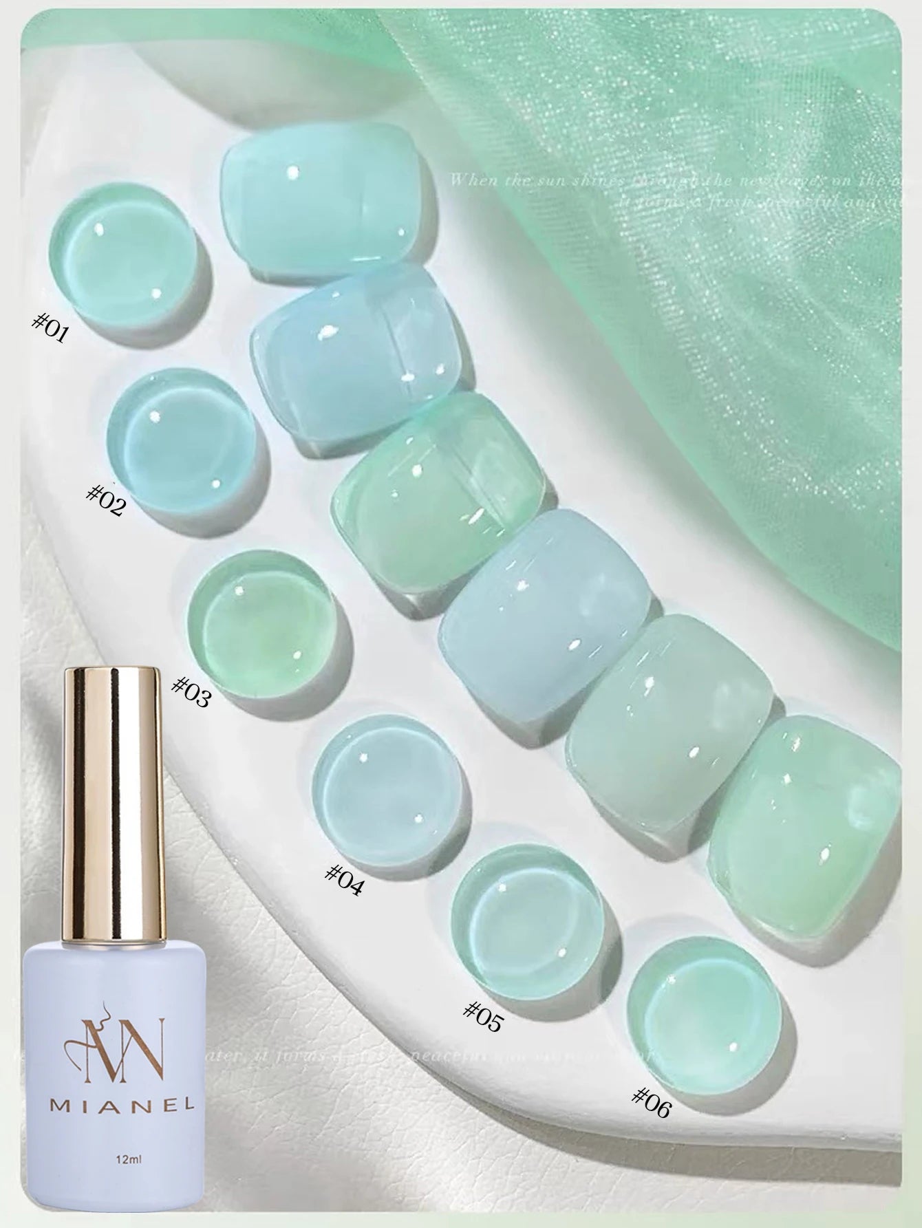 MIANEL Colorful Rock Slice Gel Nail Polish Milky Yellow-White Glittery Cream White Nails Milk Huhu Dopamine 12ml 1-6Pcs