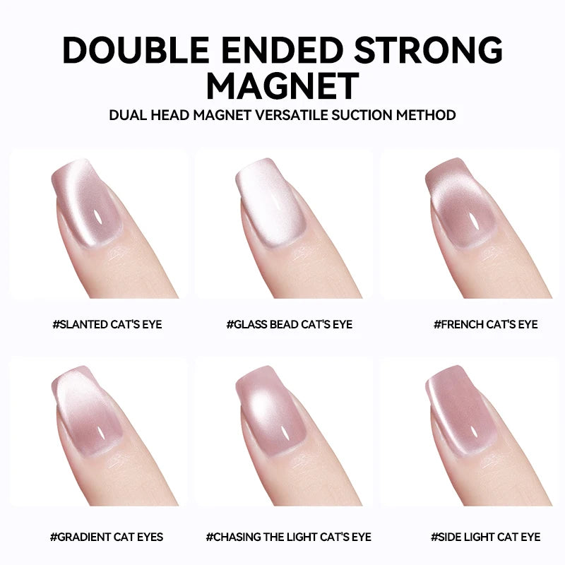 Nail Art Nail Magnetic Stick Cat Eye Magnetic Ball Aluminum Handle Cylindrical UV Gel Magnet Tools Double End Nail Design Tools