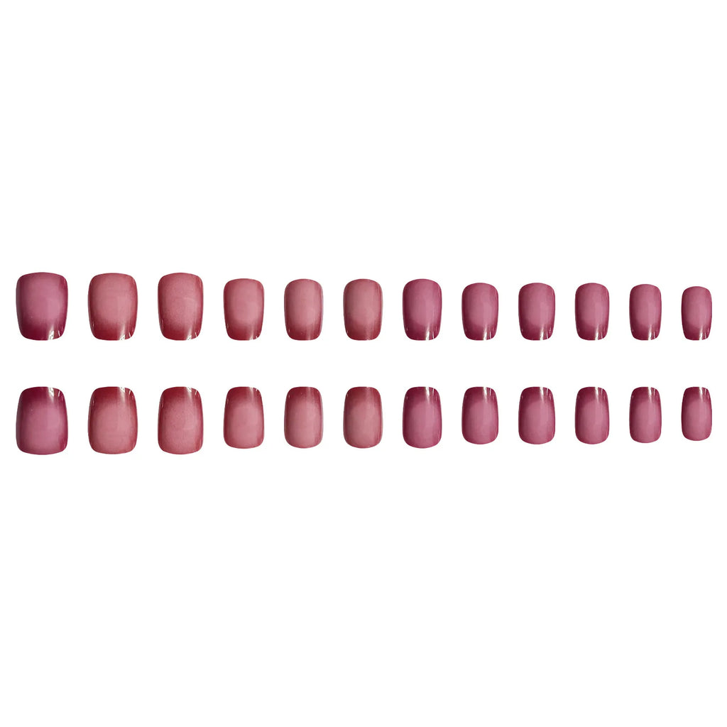 24pcs/set short saure fake nails for Spring summer season french style flowers butterfly design press on false nail art tips