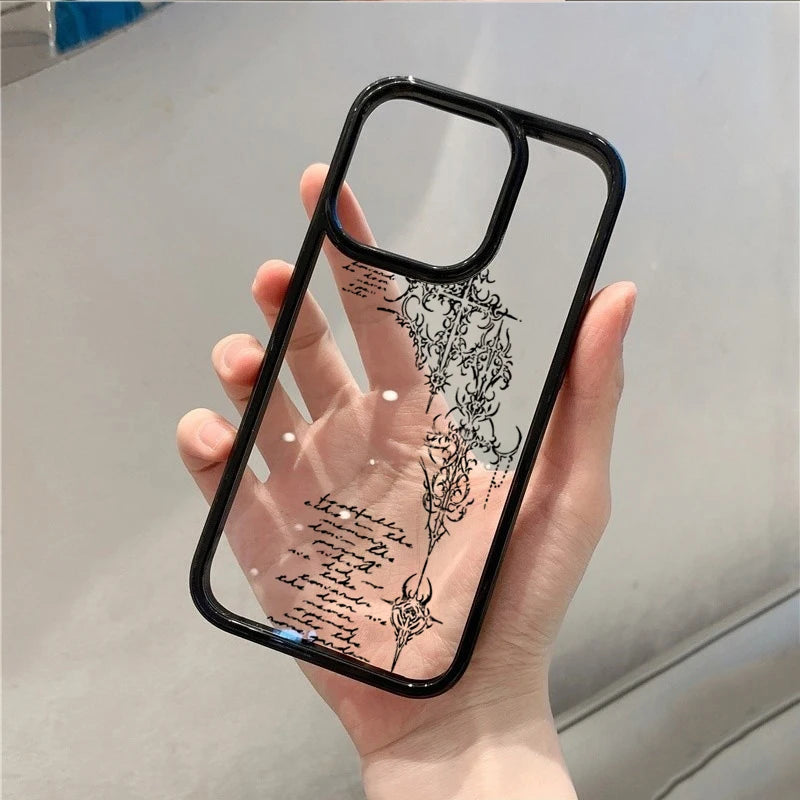 Transparent Gothic Cross Vine iPhone Case