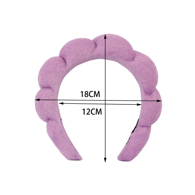 2024 Fashion Sponge Headband for Women Girls Puffy Hair Band Makeup Bubble Retro Terry Cloth Headbands Hair Accessories Headwear