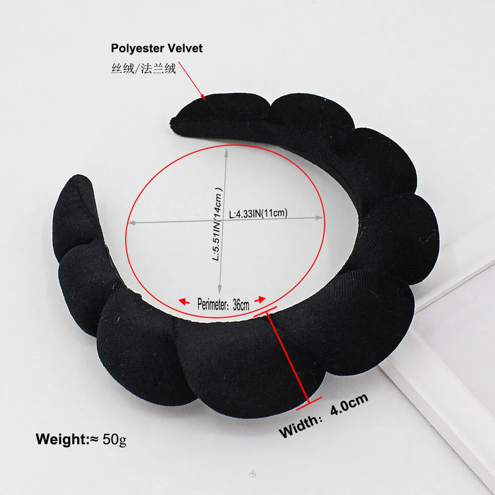 Sponge Spa Headband Velvet Washing Face Wide Padded Headband Skin Care Makeup Removal Shower for Women Girls Hair Accessories