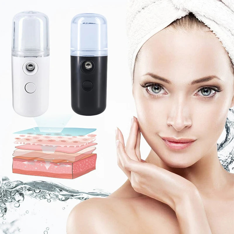 Nano Mister 30 ml Mini Face Humidifier Portable Facial Sprayer USB Rechargeable Handy Skin Care Machine for Face Hydrating