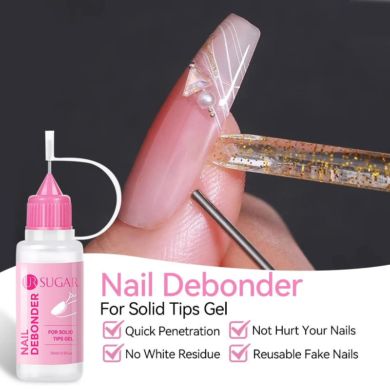 UR SUGAR 15ml Nail Gel Remover – Press-On, Solid Gel & False Nail Adhesive Remover