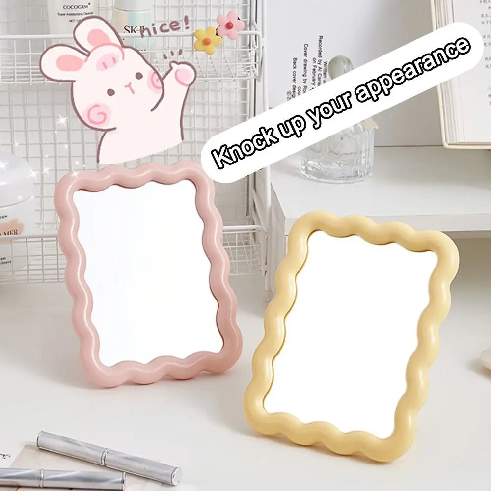 Cute Candy Color Makeup Mirror Adjustable Thickened Beauty Mirror High-definition Folding Mirror Home Bedroom Desktop