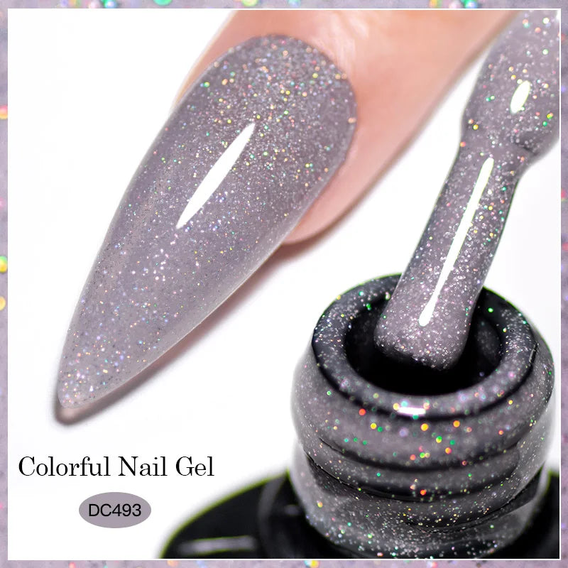 Mtssii 7ML Colorful Reflective Gel Nail Polish Glitter Sparkling Flash Glitter Gel Polish Semi Permanent Varnish Soak Off Nails