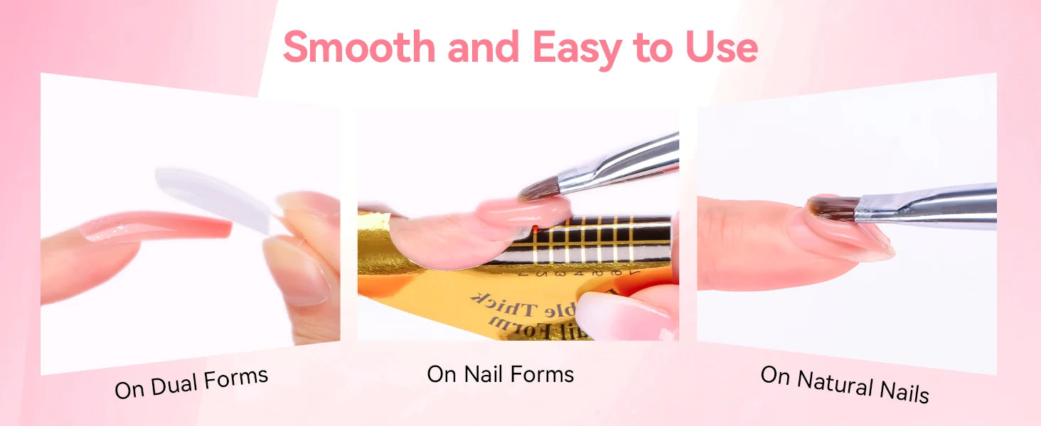 Makartt Poly Nails Acrygel , 50g Clear / Pink / Nude Nail Extension Gel Glitter Builder Nails Gel For Trendy DIY Nail Art Polish