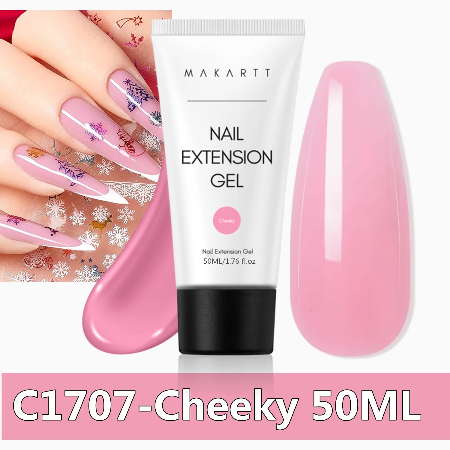 Makartt Poly Nails Acrygel , 50g Clear / Pink / Nude Nail Extension Gel Glitter Builder Nails Gel For Trendy DIY Nail Art Polish