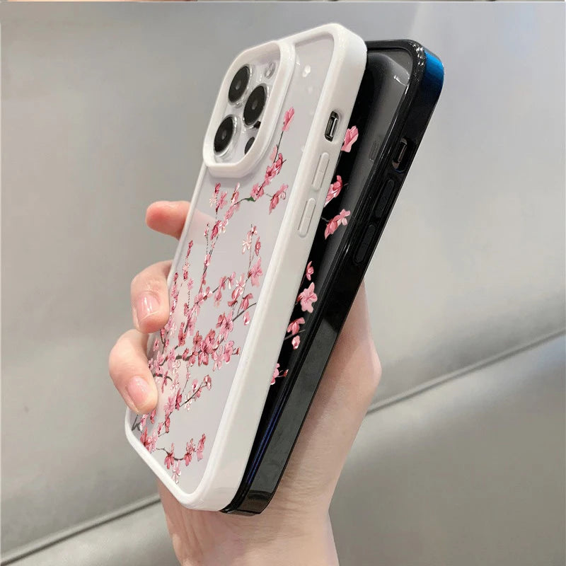 Cherry Blossom Floral Phone Case for iPhone 17 16 Pro Max 15 Pro 14 Plus 13 12 11 16E X XR XS 7 8 Plus SE 2022 Shockproof Cover
