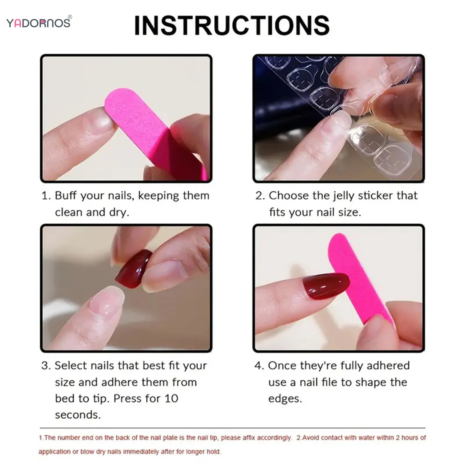 24pcs Sweet False Nail Patches Detachable Fake Nail Tips With Bowknots Love Heart Pearl Design Pink Almond Korean Press On Nail