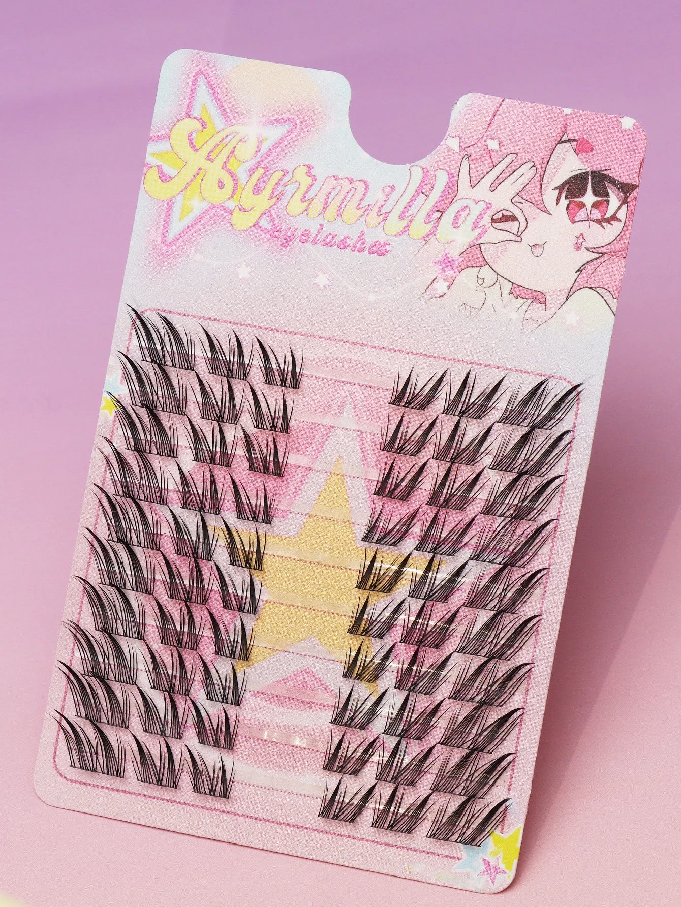 Ayr 80PCS C curl brown style Eyelash Extension Winged Individual Lashes Natural Segmented Eyelash Bundles Makeup Tools