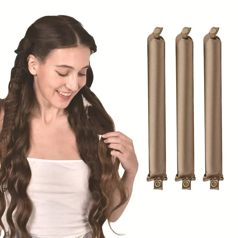 Heatless Satin Hair Curler Set – Overnight Soft Curls