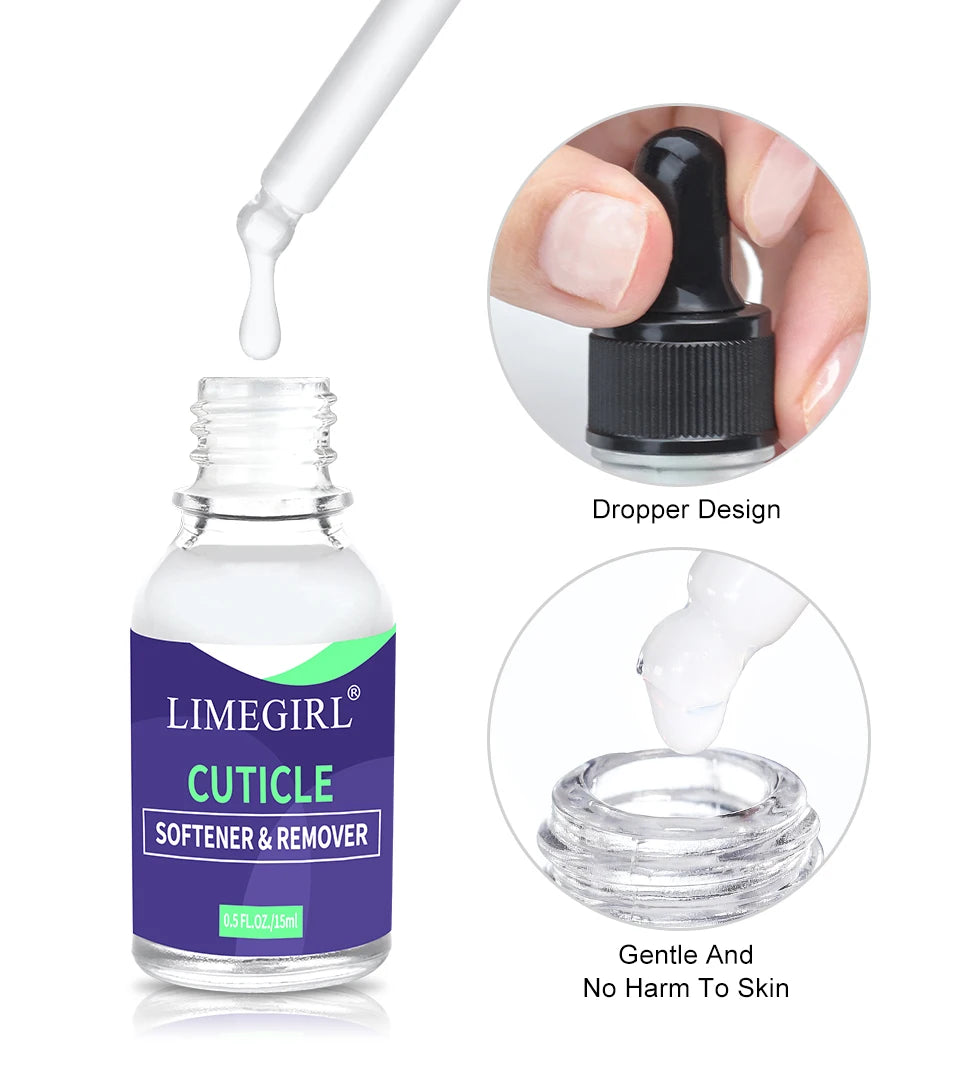 15ML Nail Soften Oil Cuticle Remover for Gel Overgrown Cuticles Soften Eliminating Exfoliant for Nails Manicure Pedicure