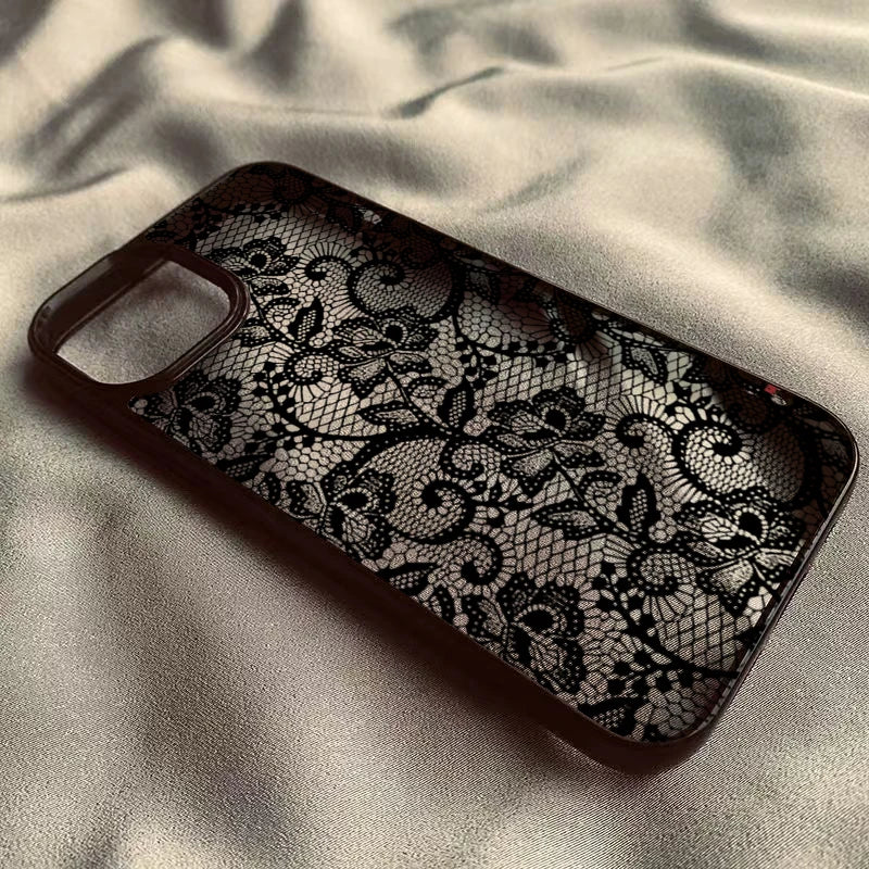 Vintage Floral Lace Clear Phone Case for iPhone 17 16 15 14 13 11 12 Pro Max 16E Air X XR XS 7 8 Plus SE 2022 Shockproof Cover