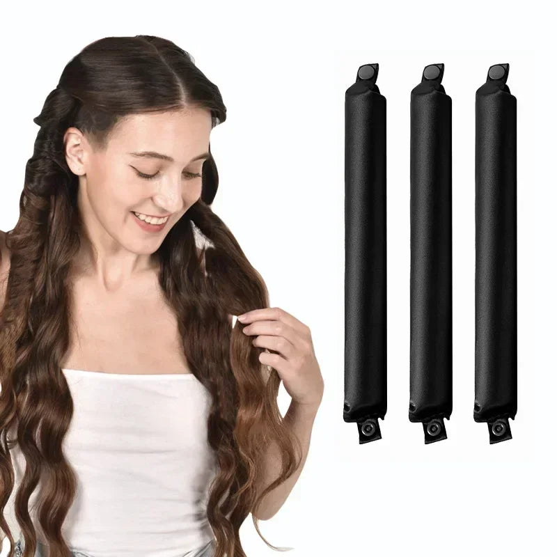 Heatless Satin Hair Curler Set – Overnight Soft Curls