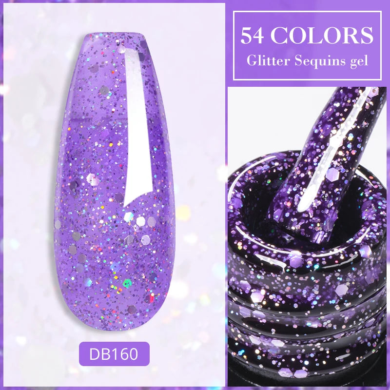 Mtssii 7ML Colorful Reflective Gel Nail Polish Glitter Sparkling Flash Glitter Gel Polish Semi Permanent Varnish Soak Off Nails