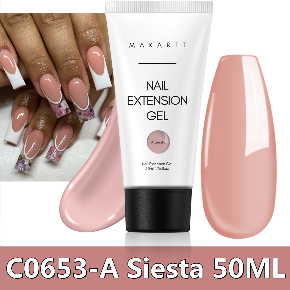 Makartt Poly Nails Acrygel , 50g Clear / Pink / Nude Nail Extension Gel Glitter Builder Nails Gel For Trendy DIY Nail Art Polish