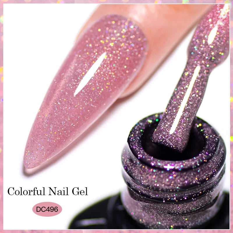 Mtssii 7ML Colorful Reflective Gel Nail Polish Glitter Sparkling Flash Glitter Gel Polish Semi Permanent Varnish Soak Off Nails