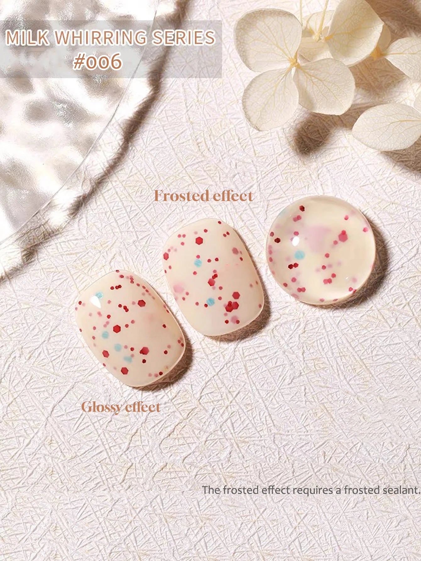 MIANEL Colorful Rock Slice Gel Nail Polish Milky Yellow-White Glittery Cream White Nails Milk Huhu Dopamine 12ml 1-6Pcs