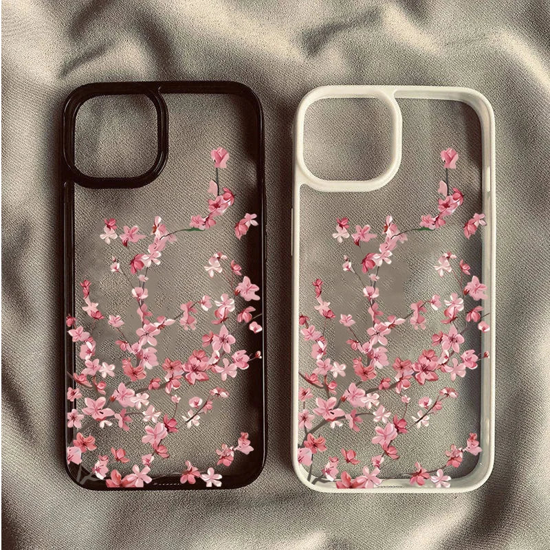 Cherry Blossom Floral Phone Case for iPhone 17 16 Pro Max 15 Pro 14 Plus 13 12 11 16E X XR XS 7 8 Plus SE 2022 Shockproof Cover