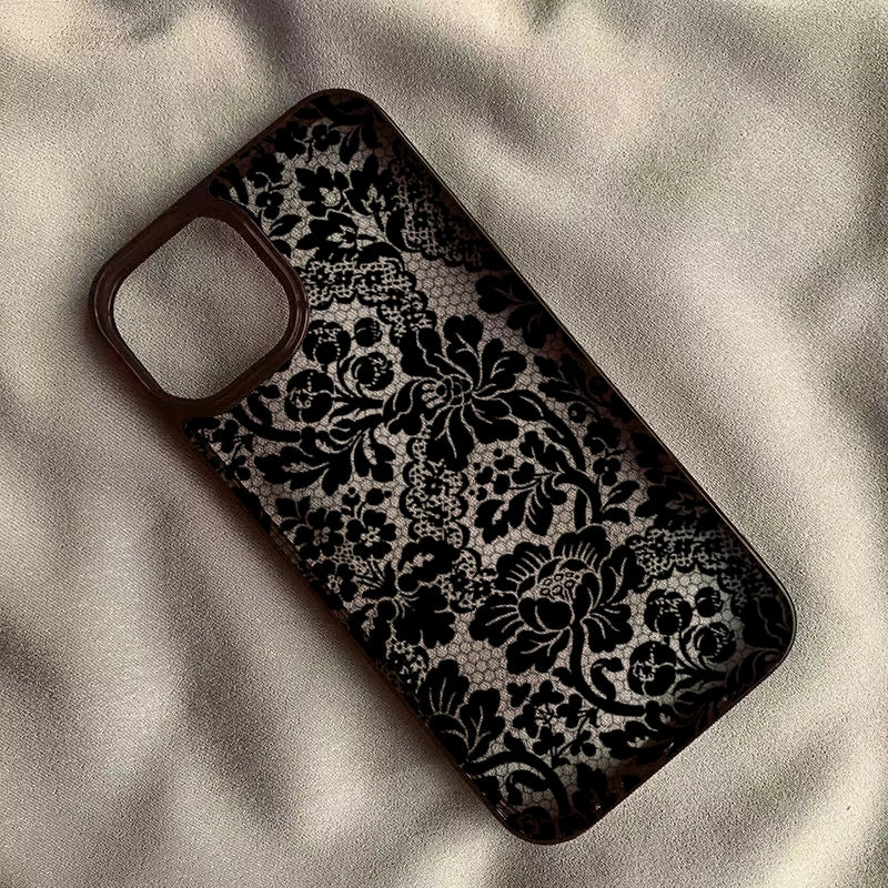 Vintage Floral Lace Clear Phone Case for iPhone 17 16 15 14 13 11 12 Pro Max 16E Air X XR XS 7 8 Plus SE 2022 Shockproof Cover